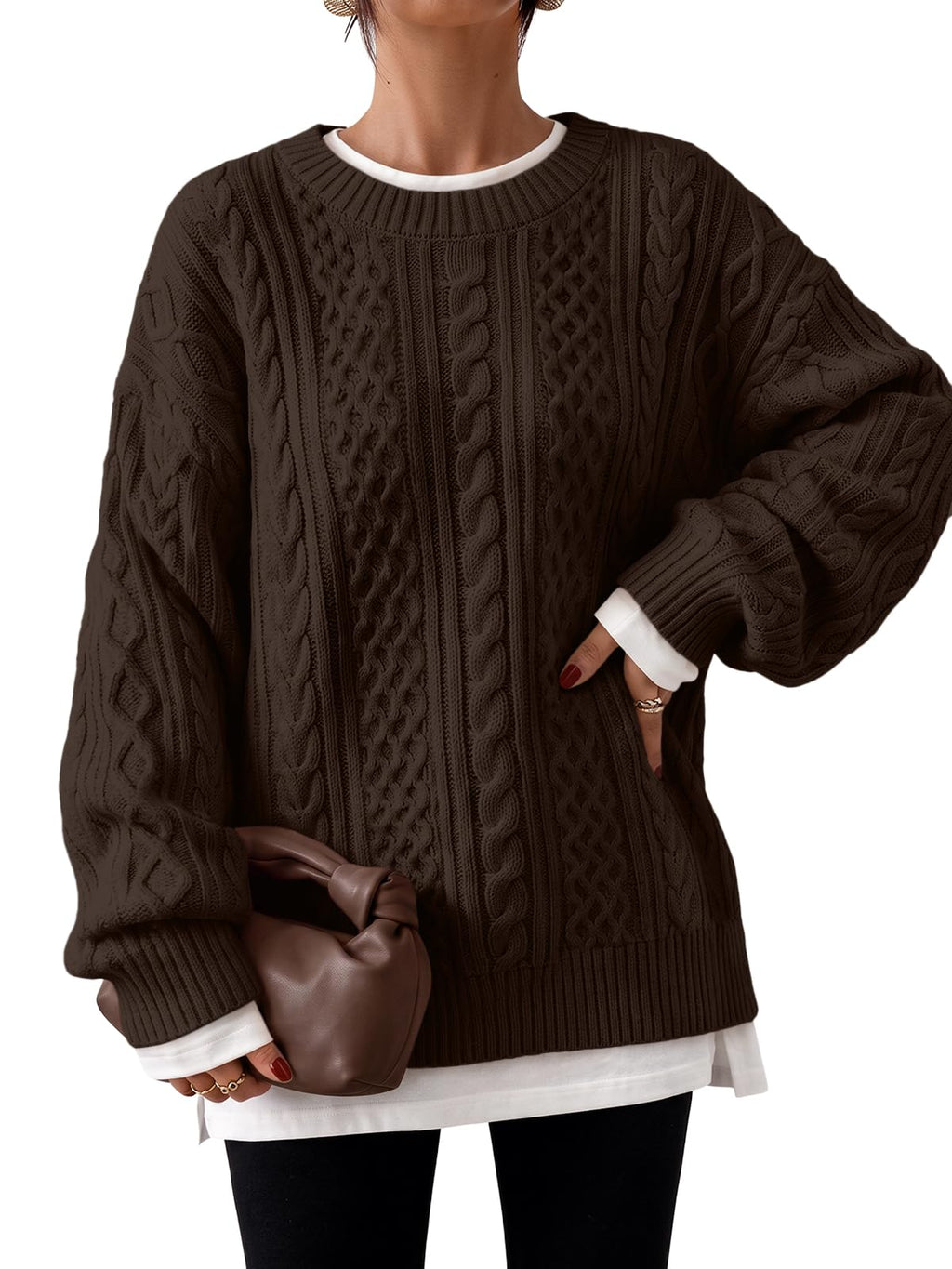Trendy Queen Womens Oversized Cable Knit Chunky Fall Pullover Sweaters 2026