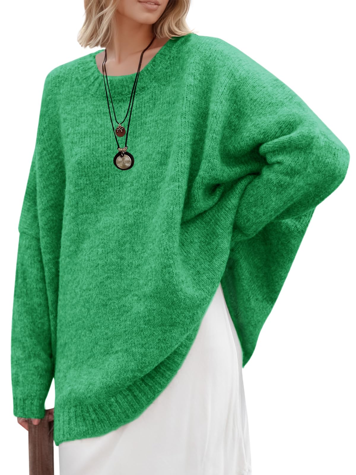 Saodimallsu Womens Oversized Tunic Sweaters Chunky Knit Slouchy Pullover