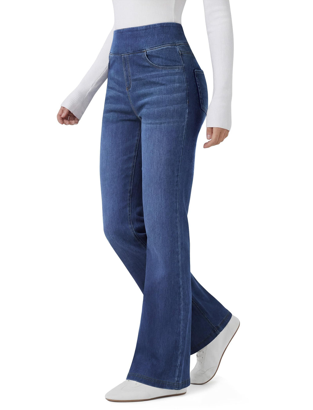FireSwan Women’s Trendy Stretchy Flare Jeans Pull On Casual Denim Pants
