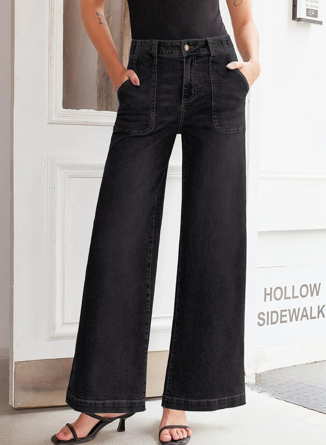 Sidefeel Womens Wide Leg Jeans High Waisted Baggy Denim Pants