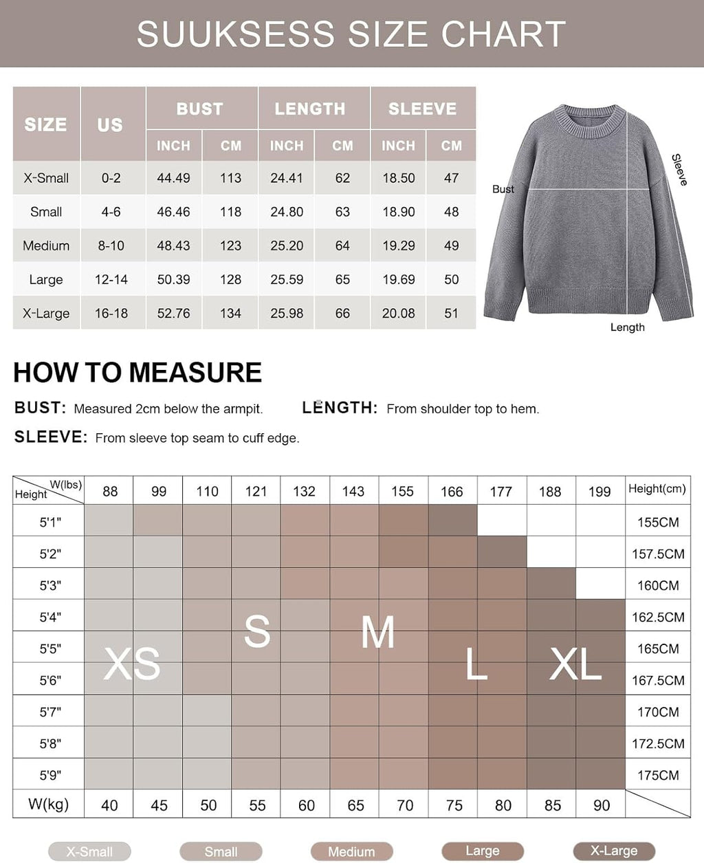 SUUKSESS Women Cashmere Blend Oversized Sweaters Long Sleeve Pullover Tops