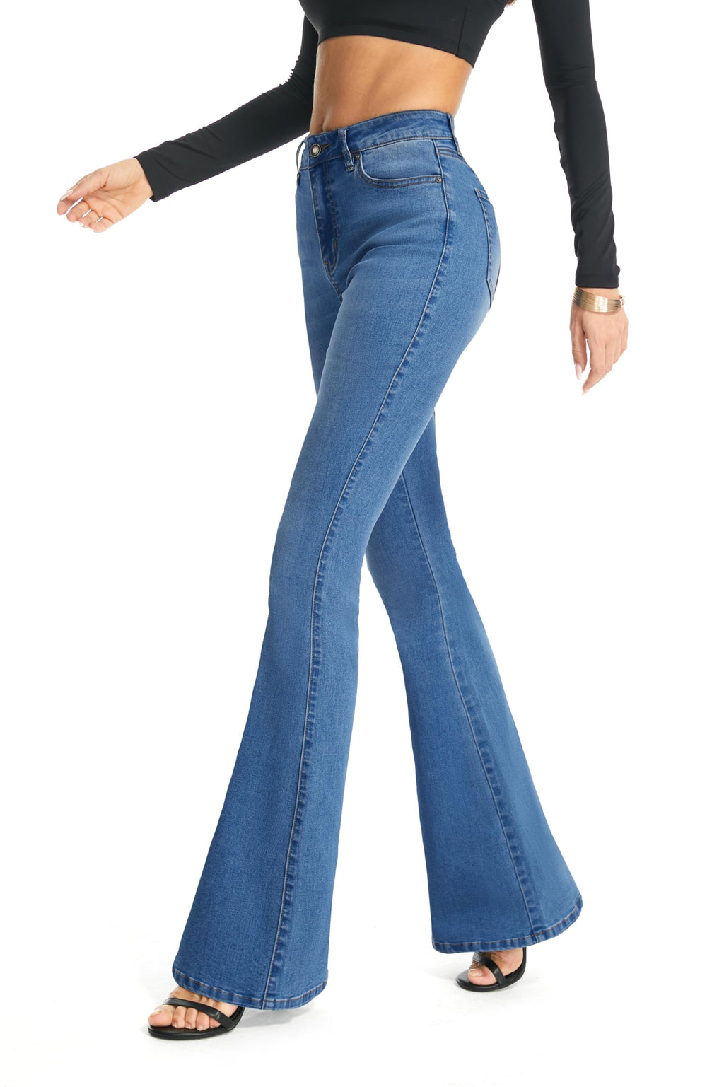 FLYING BANANA Women's Totally Shaping Curvy Stretchy Bootcut Flare Denim Jeans