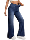 IWD Wide Leg Jeans for Women High Waisted Stretchy Pull On Denim Pants