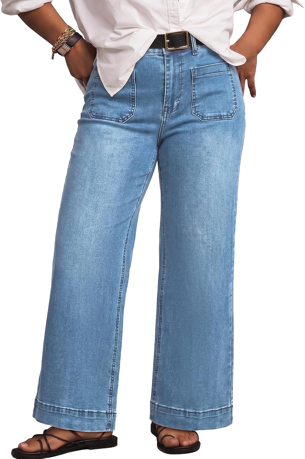Eytino Plus Size Jeans for Curvy Women High Waisted Denim Pants