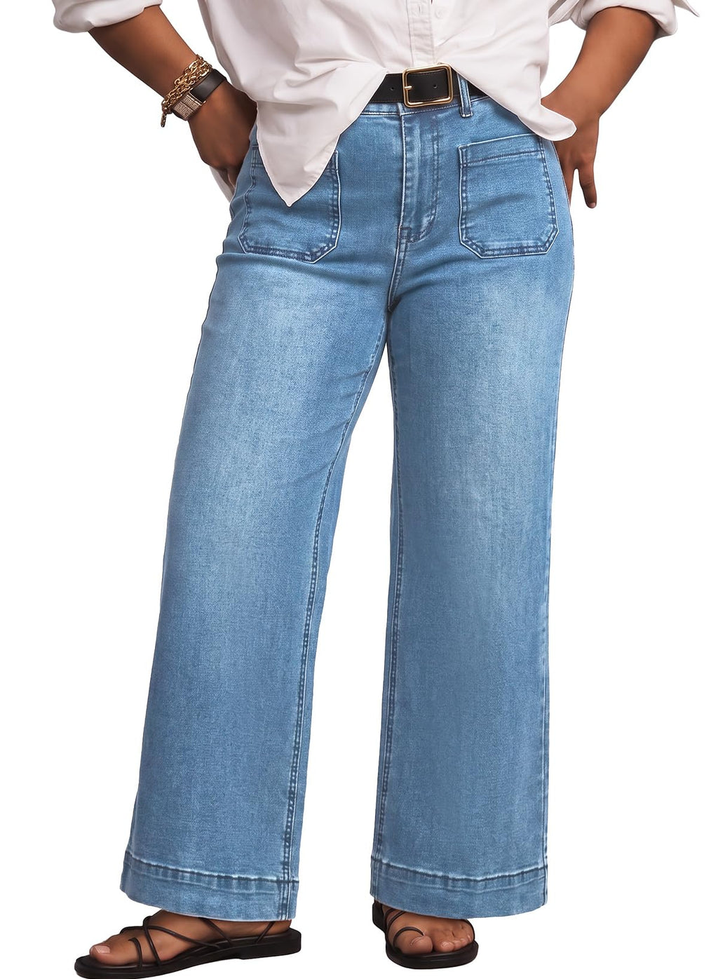 Eytino Plus Size Jeans for Curvy Women High Waisted Denim Pants