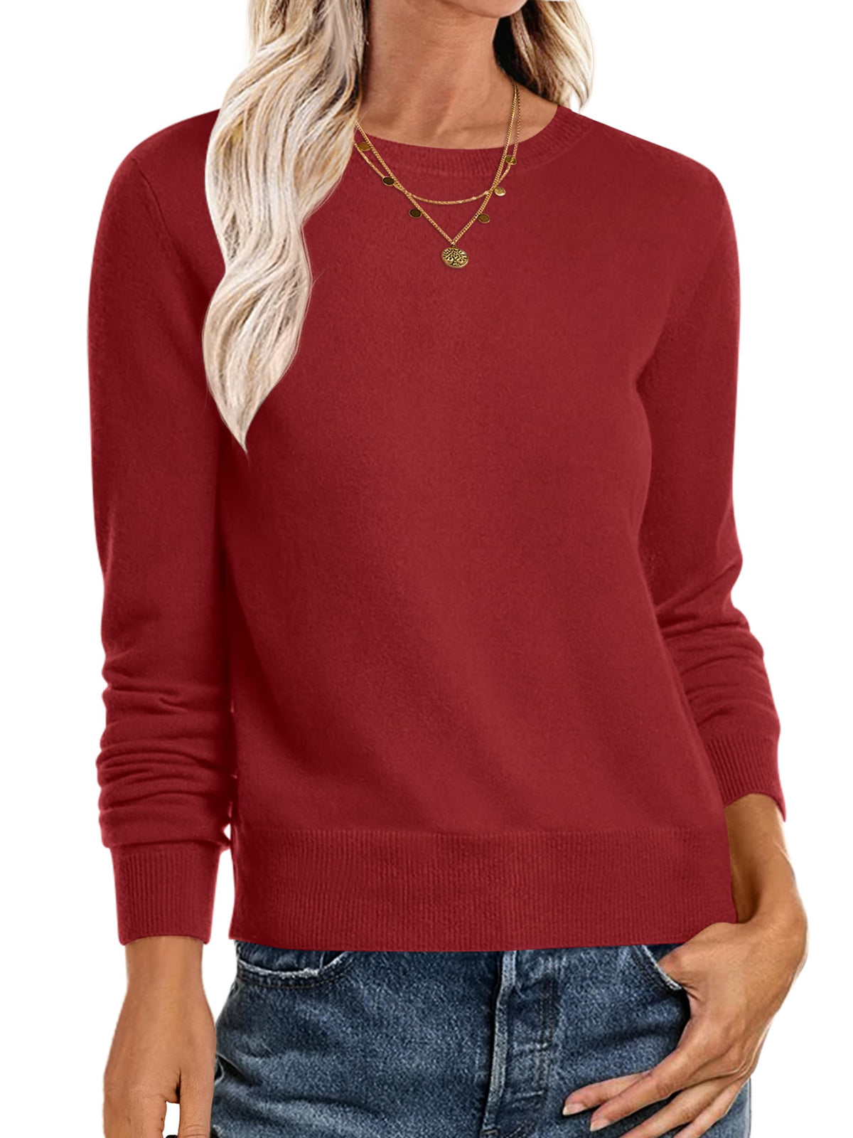 ANRABESS Sweaters for Women Long Sleeve Lightweight Fall Outfits