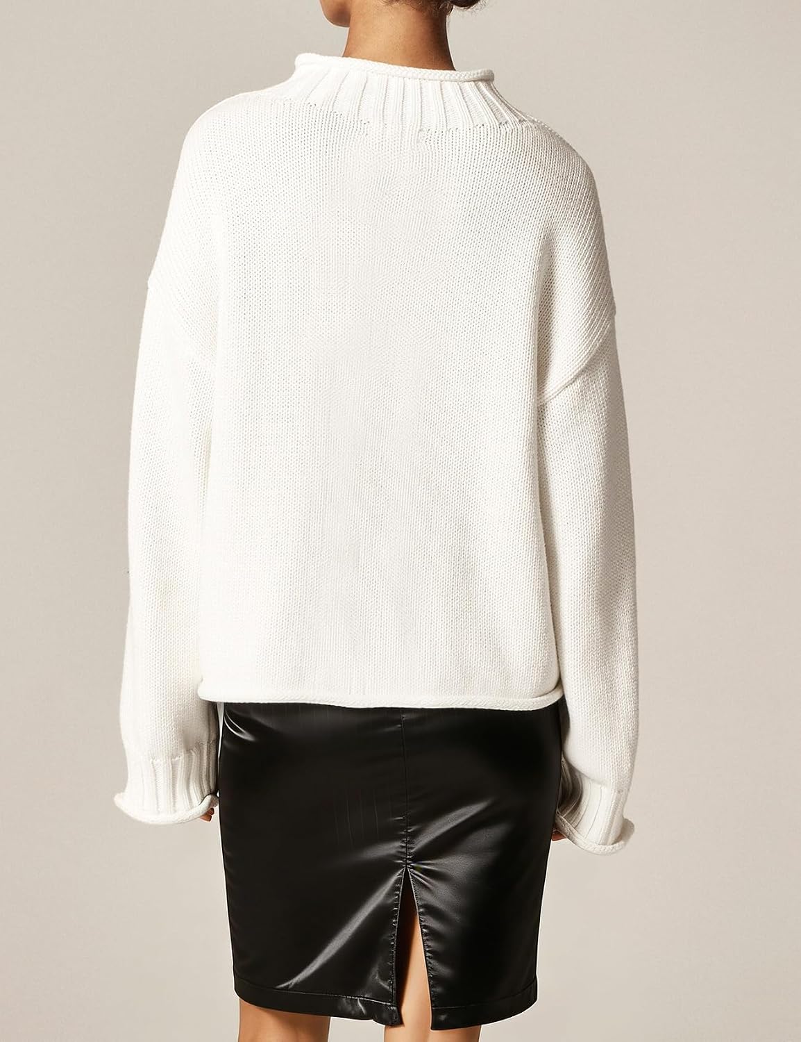 Wyeysyt Womens Oversized Rollneck Sweater Chunky Sweater