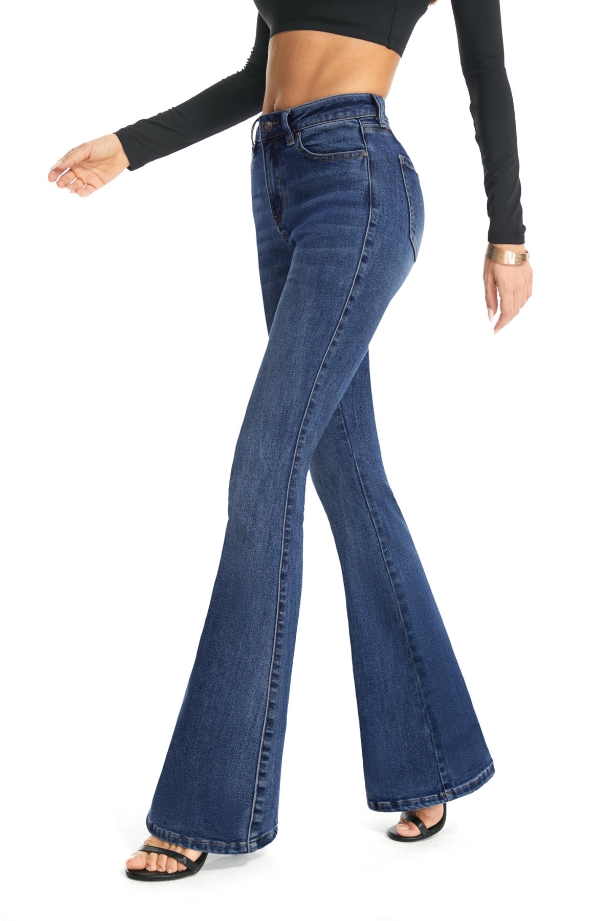 FLYING BANANA Women's Totally Shaping Curvy Stretchy Bootcut Flare Denim Jeans