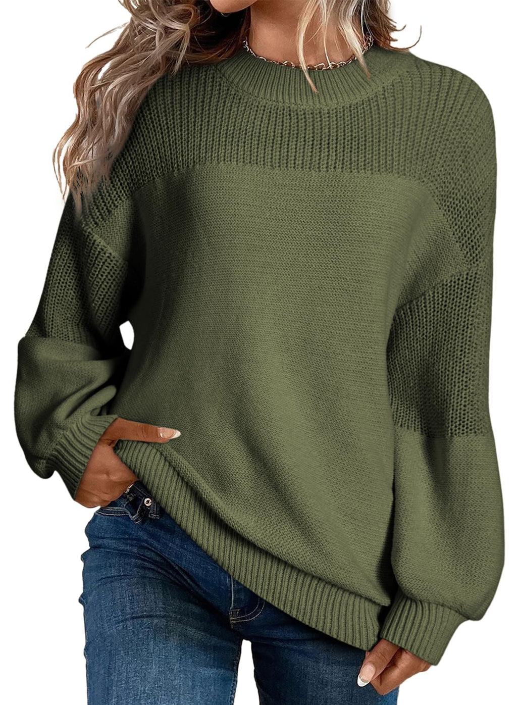 Dokotoo Women's Oversized Long Sleeve Crewneck Pullover Sweaters