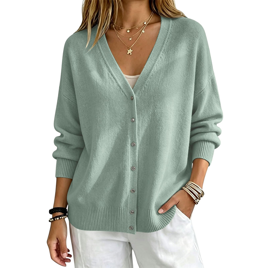 Cashmere Cardigans Sweater for Women Warm Lightweight Button Front Cardigan