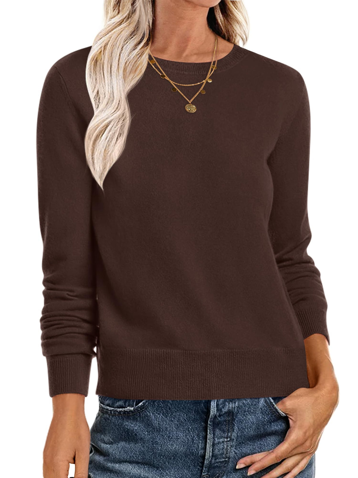 ANRABESS Sweaters for Women Long Sleeve Lightweight Fall Outfits