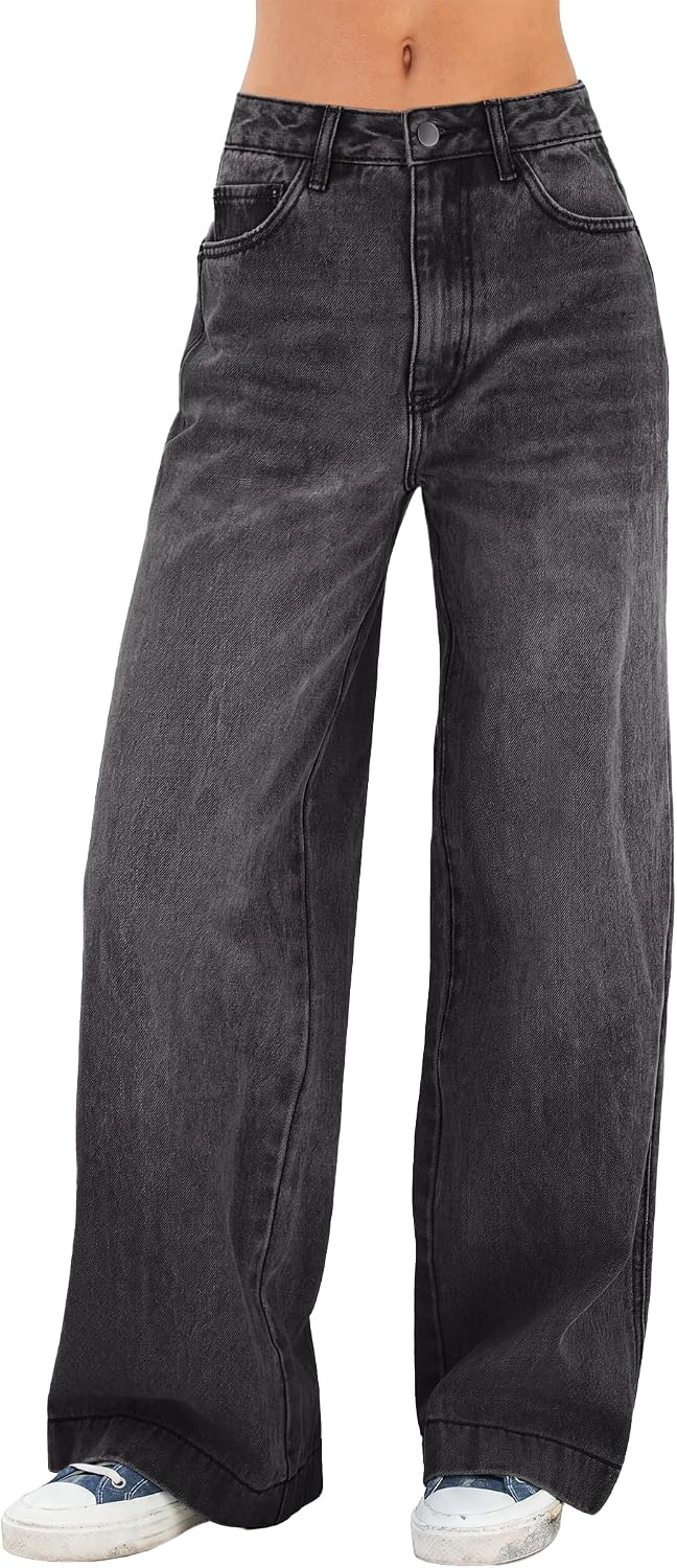 EMMIOL Women 2026 Wide Leg Jeans High Waist Stretchy Baggy Denim Pants