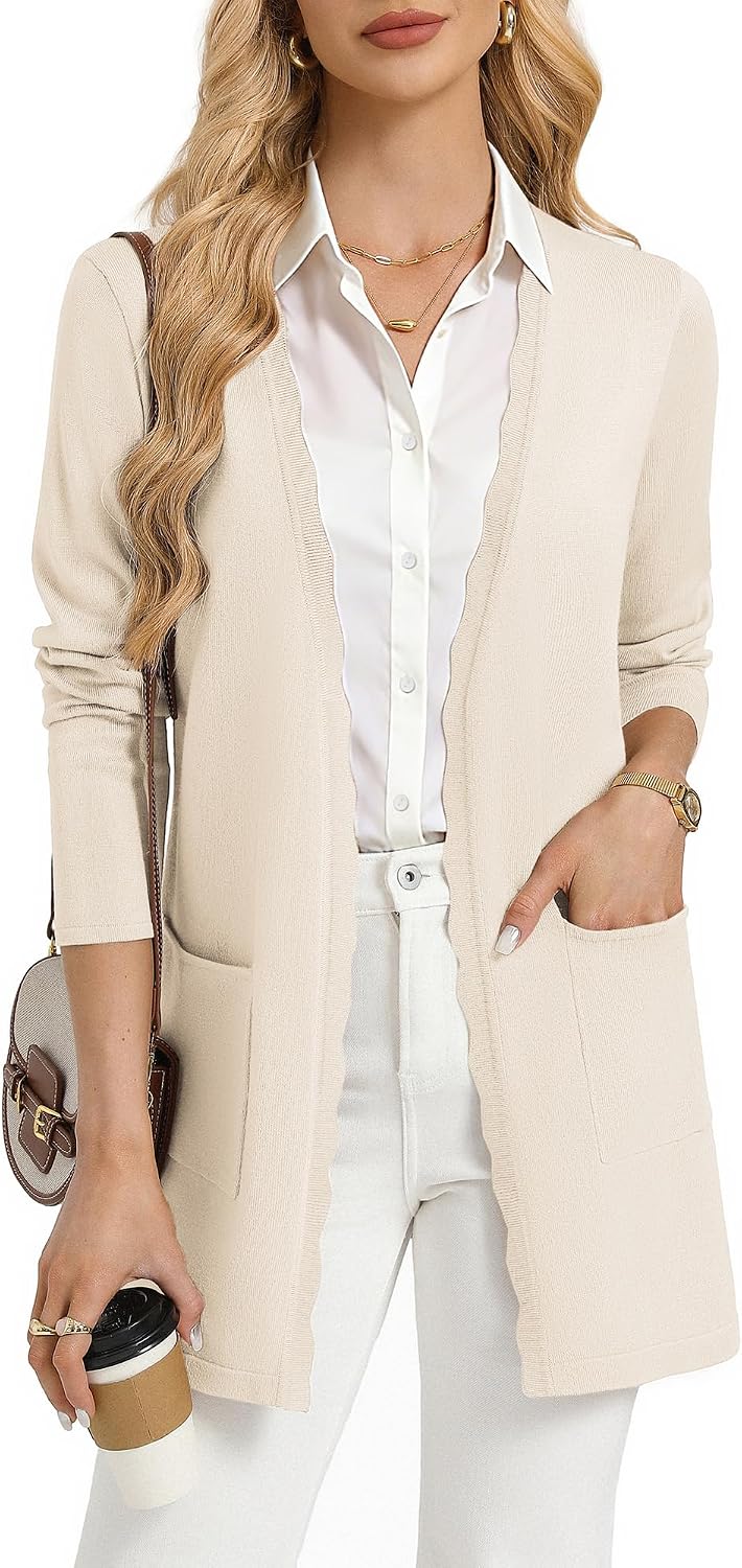 GRACE KARIN Long Cardigan Sweaters for Women Business Casual Fall Outfits