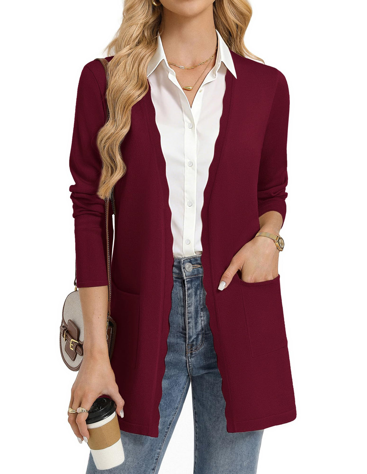 GRACE KARIN Long Cardigan Sweaters for Women Business Casual Fall Outfits