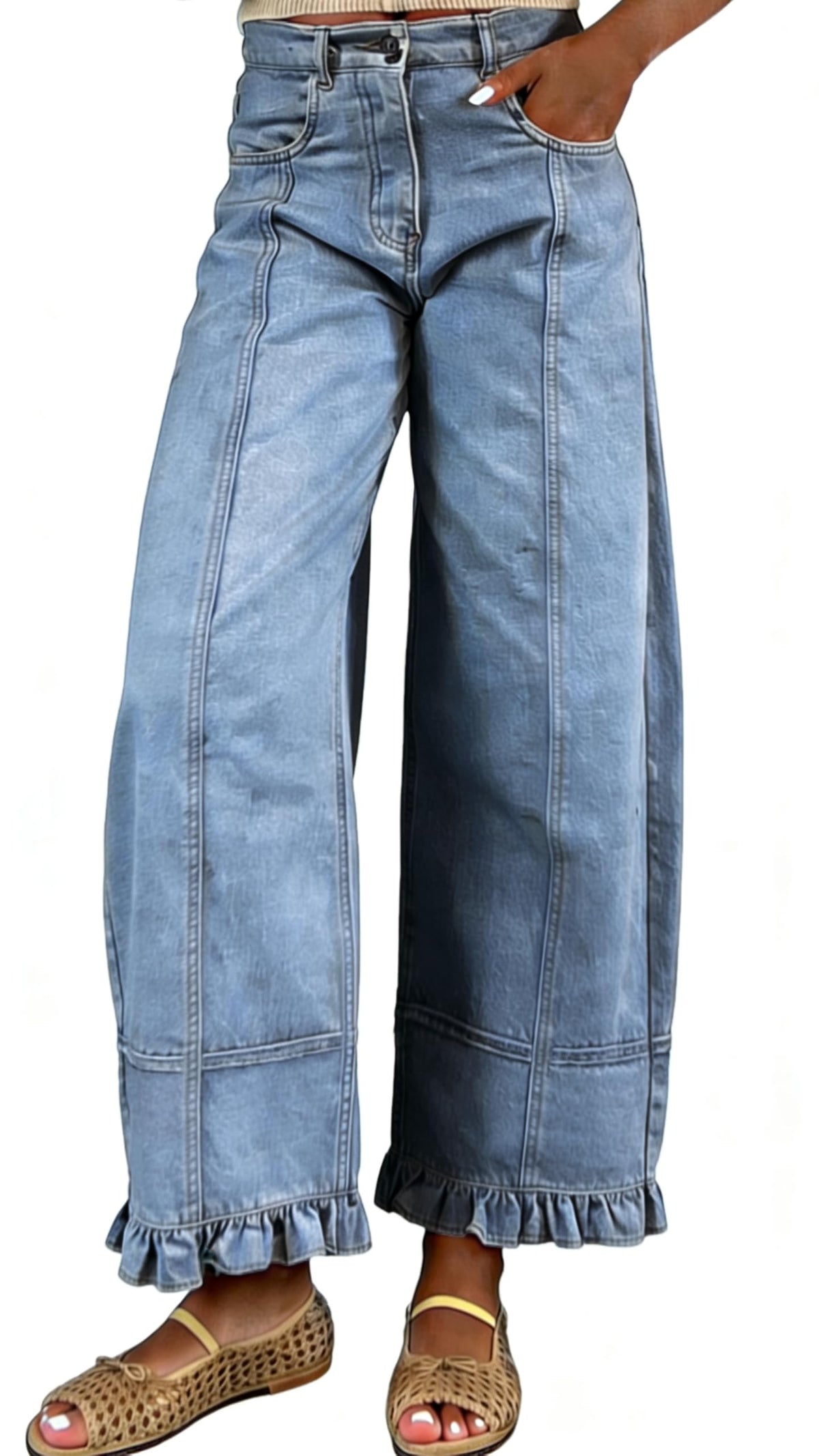 utcoco Barrel Jeans Women 2026 Floral Print Wide Leg Jeans Y2k Patchwork Baggy Boyfriend Denim Pants