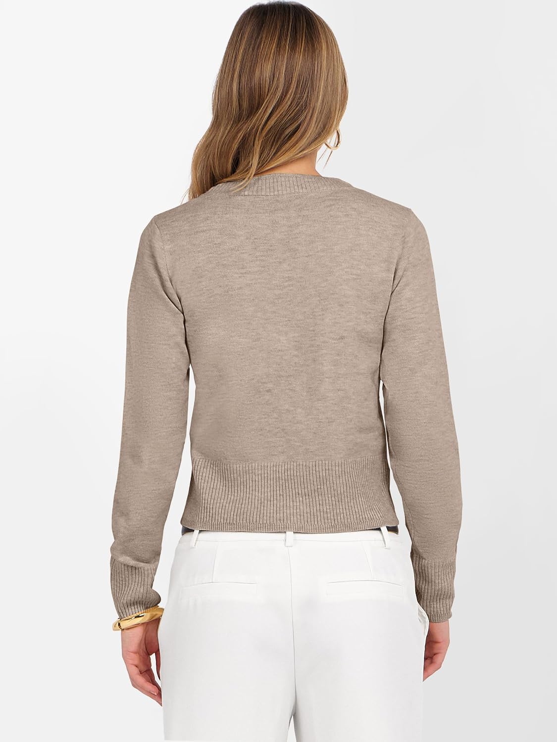ANRABESS Women’s Long Sleeve Cropped Crew Neck Lightweight Fall Sweaters