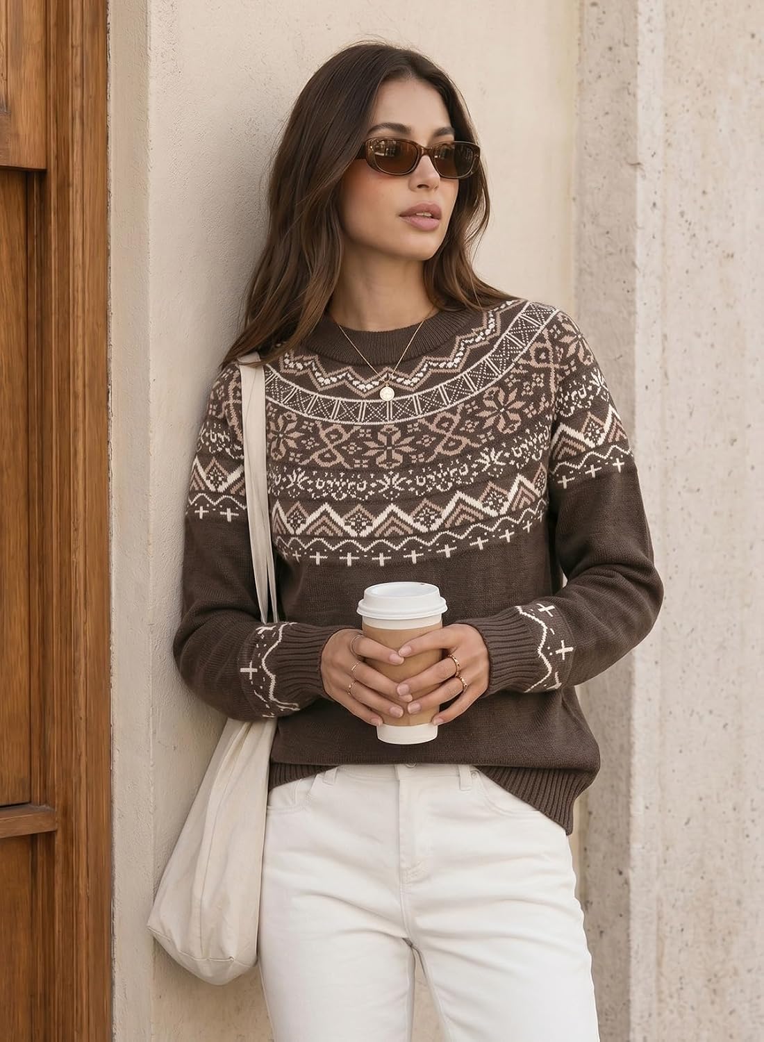Dokotoo Womens Fall Graphic Sweaters 2026 Winter Pullover Knit Sweater Tops