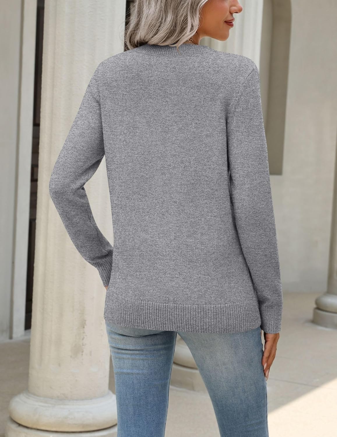 Zeagoo Womens Wool Blend Sweater Crewneck Long Sleeve Tops Fashion Clothing