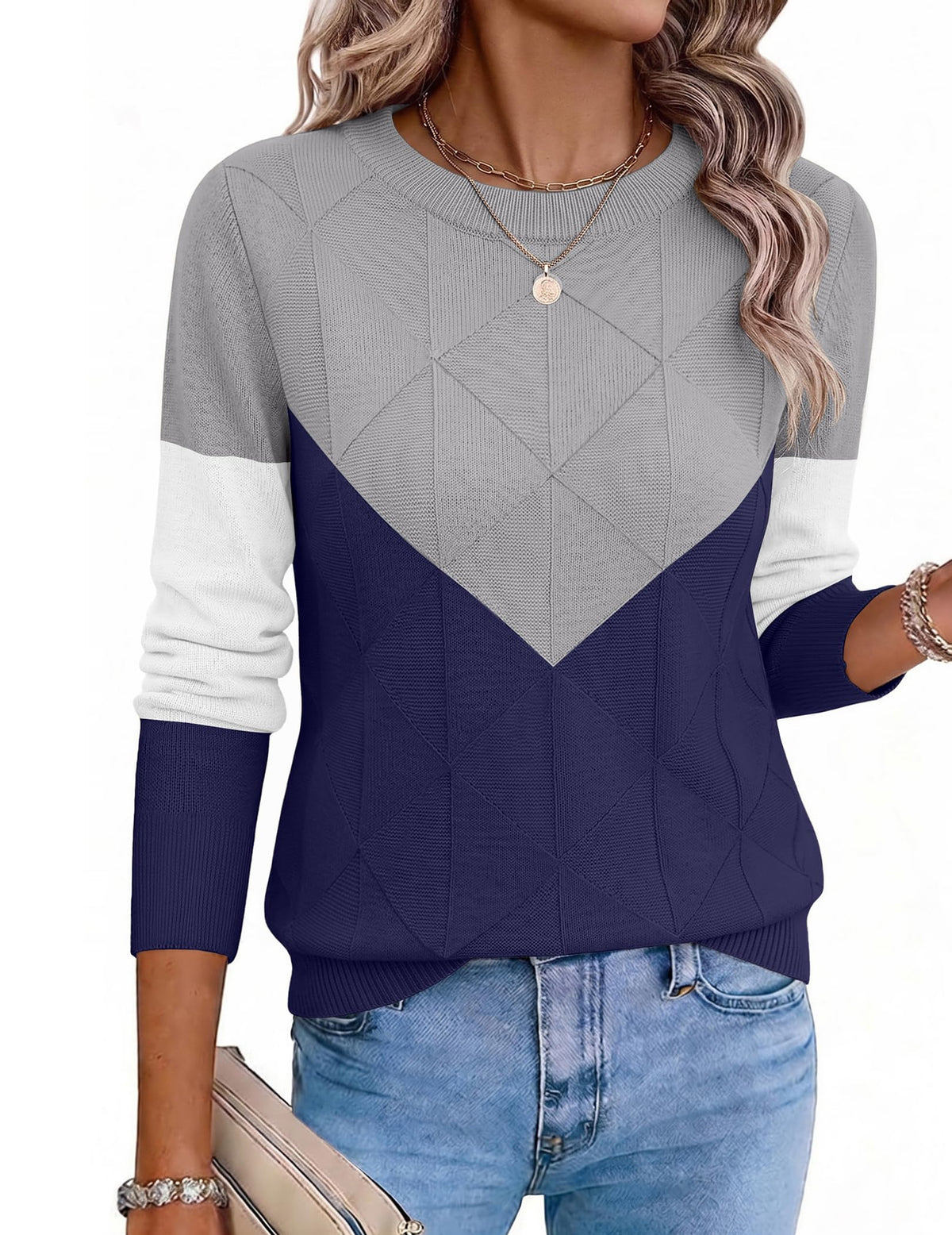 Zeagoo Womens Sweaters Crewneck Long Sleeve Soft Casual Knit Pullover Tops