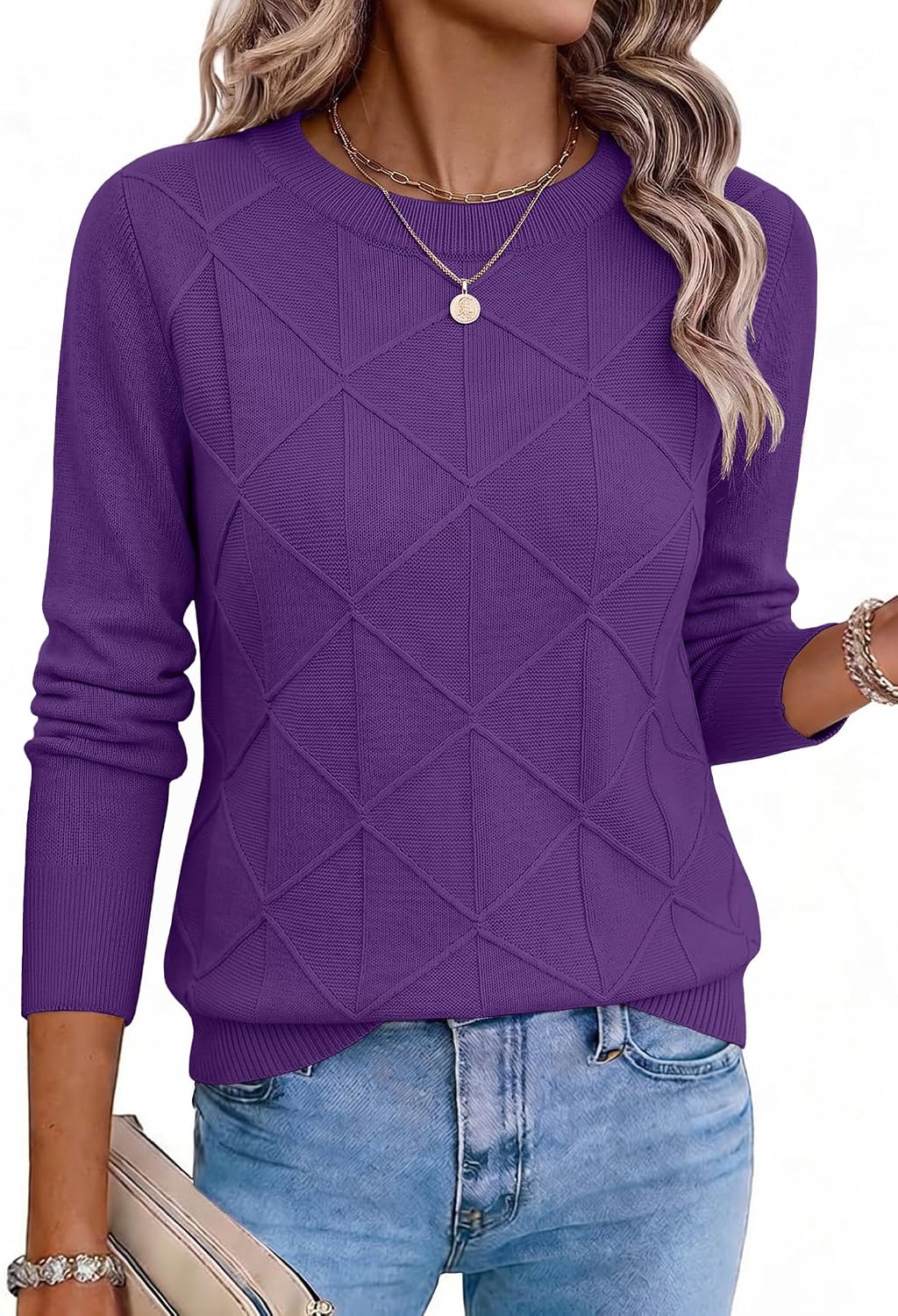 Zeagoo Womens Sweaters Crewneck Long Sleeve Soft Casual Knit Pullover Tops