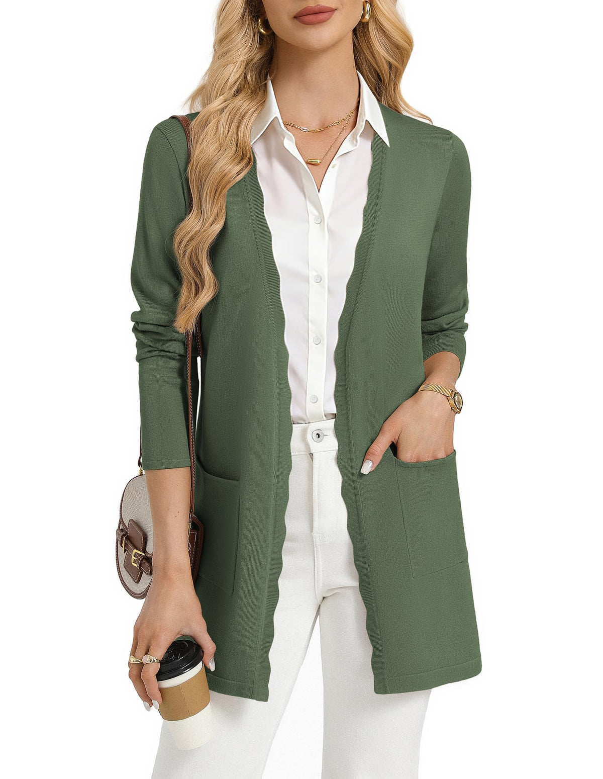GRACE KARIN Long Cardigan Sweaters for Women Business Casual Fall Outfits