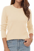 QUALFORT Women's Sweater Lightweight Long Sleeve Pullover