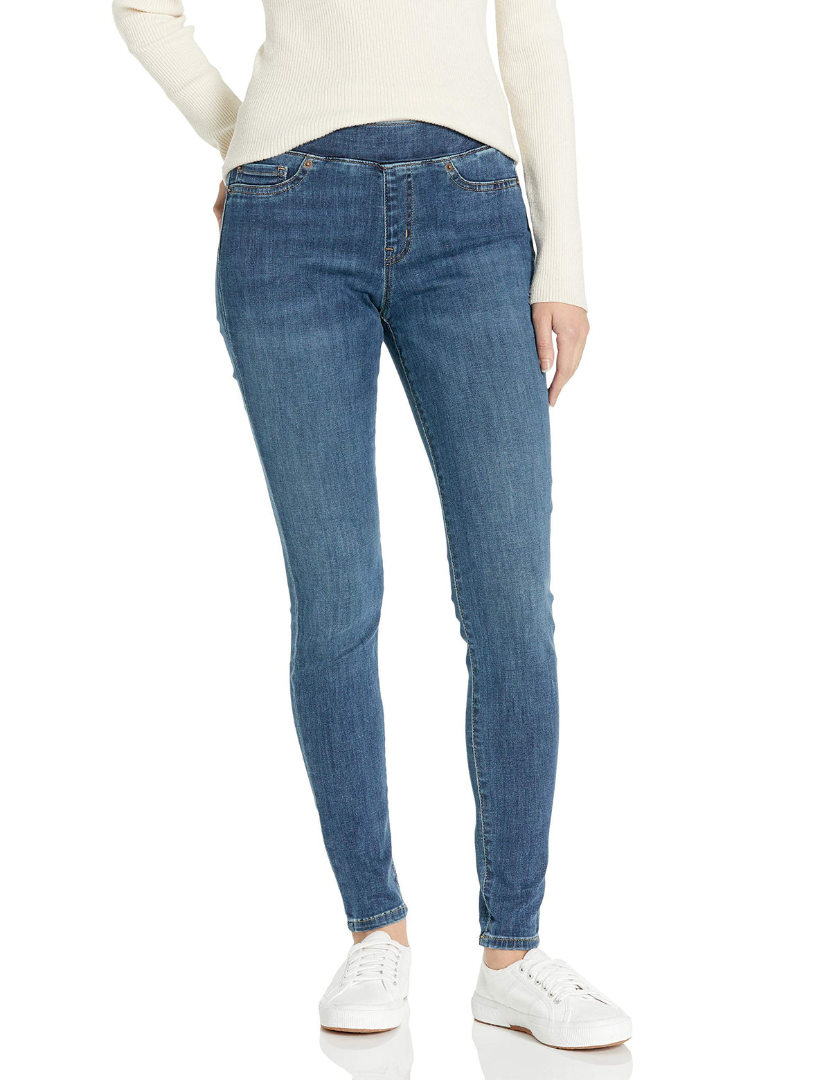 Amazon Essentials Women's Skinny Fit Mid-Rise Stretch Pull-On Jegging with Pockets