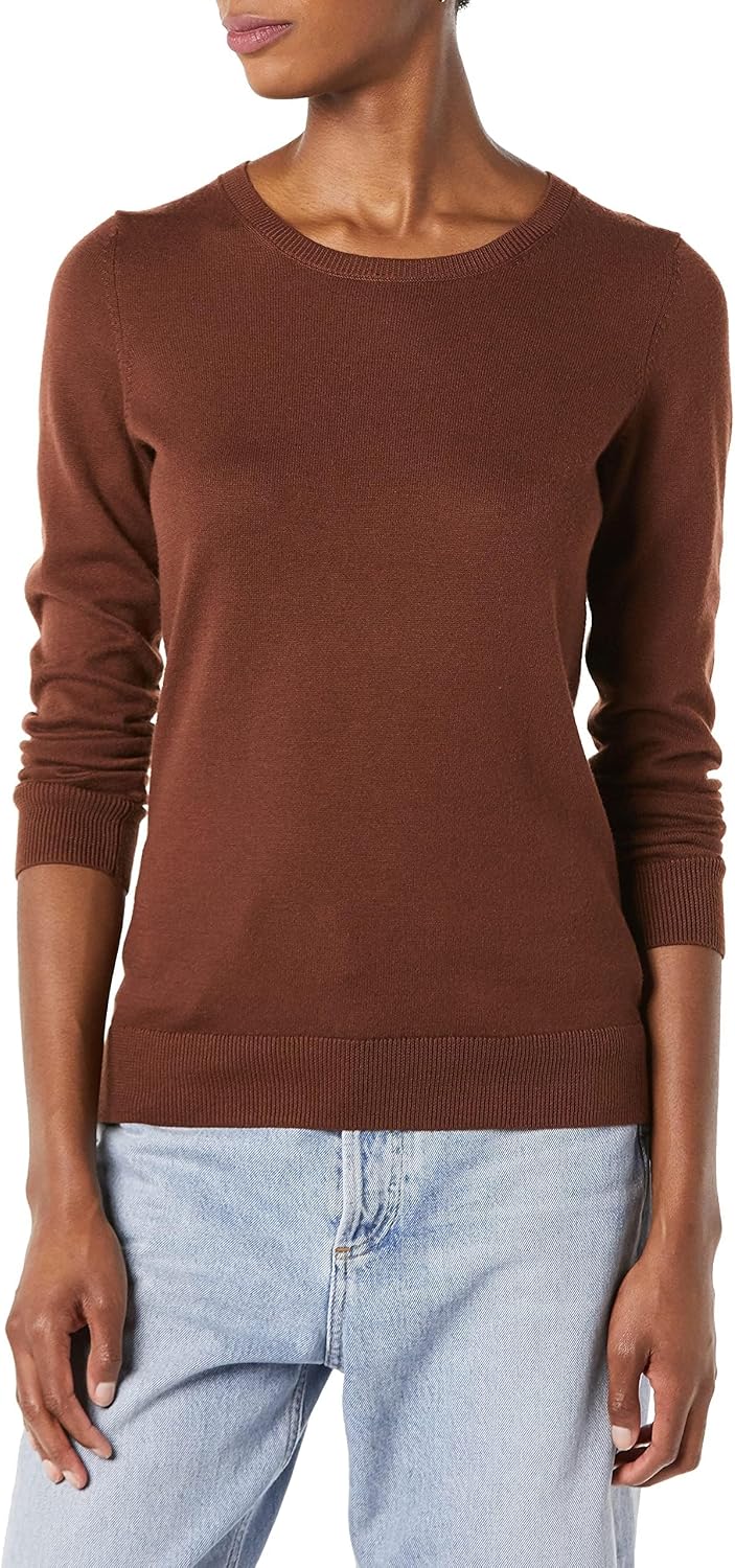 Amazon Essentials Women's Long-Sleeve Lightweight Crewneck Sweater, Flattering (Available in Plus Size)