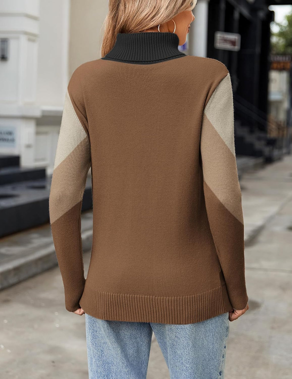 Zeagoo Women's Turtleneck Sweater Fall Winter 2026 Long Sleeve Chunky Knitted Trendy Pullover Tops