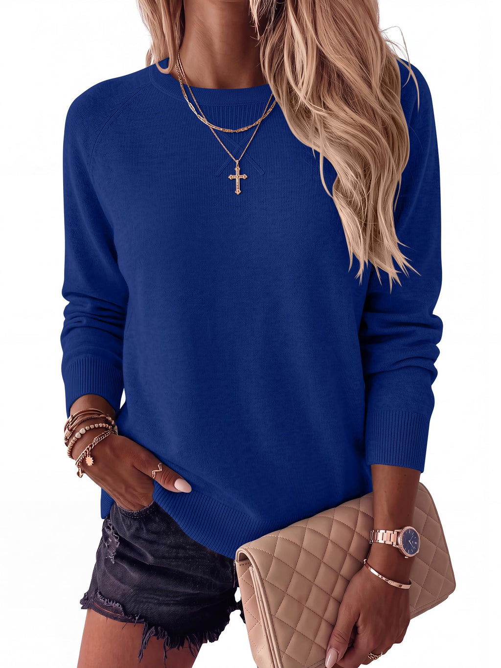 ANRABESS Sweater for Women Lightweight Knit Fall Pullover