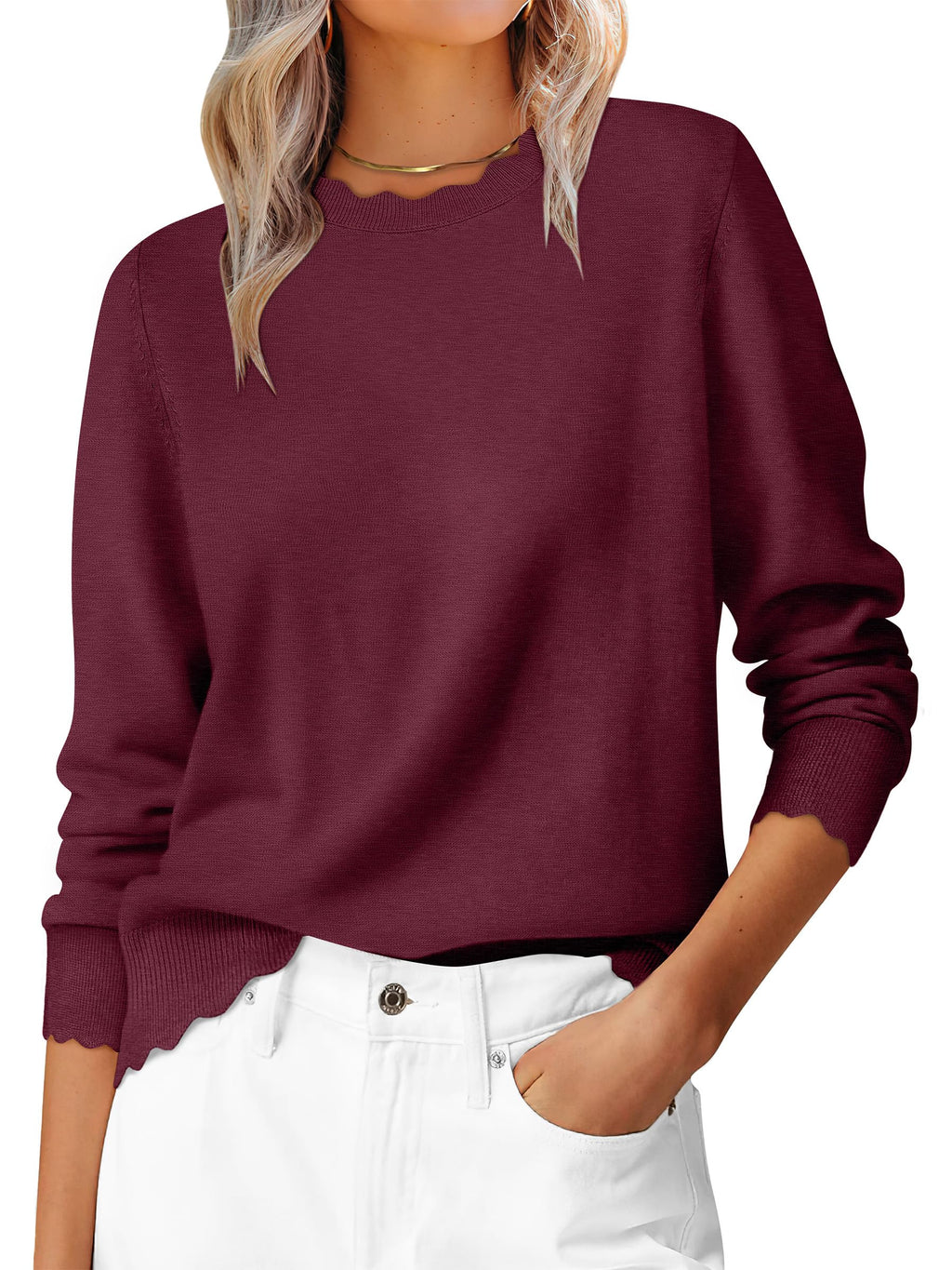 ANRABESS Sweaters for Women Fall Loose Fit Lightweight