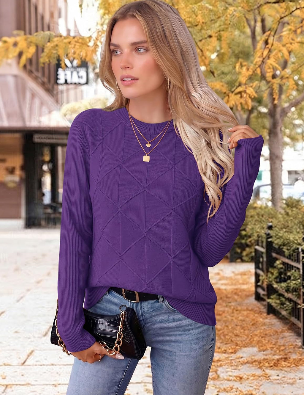 Zeagoo Womens Sweaters Crewneck Long Sleeve Soft Casual Knit Pullover Tops