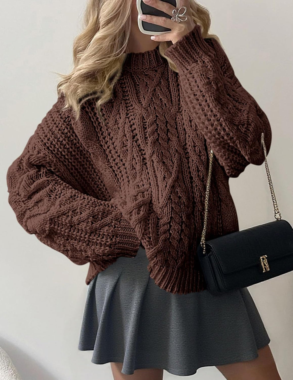 PRETTYGARDEN Womens Oversized Fall Sweaters Chunky Cable Knit Pullover Tops