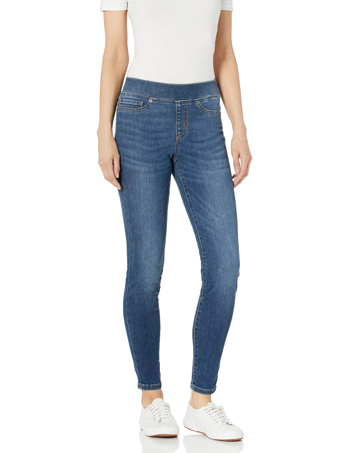 Amazon Essentials Women's Skinny Fit Mid-Rise Stretch Pull-On Jegging with Pockets
