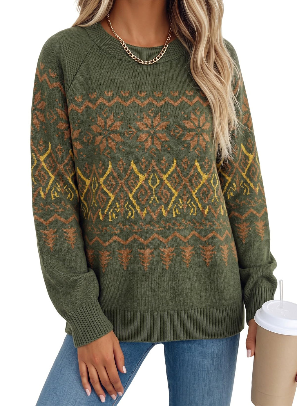 Dokotoo Womens Fall Graphic Sweaters 2026 Winter Pullover Knit Sweater Tops