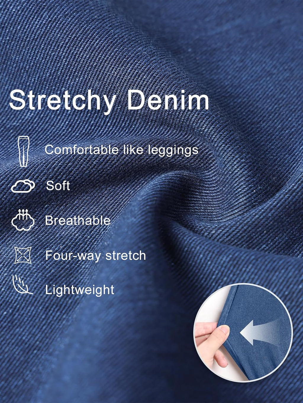 DLOODA Women's Stretchy Wide Leg Jeans High Waisted Denim Pants