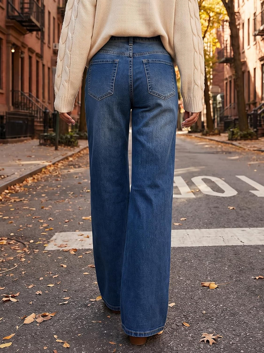 Saodimallsu Womens High Waisted Flare Jeans Stretchy Wide Leg Denim Pants