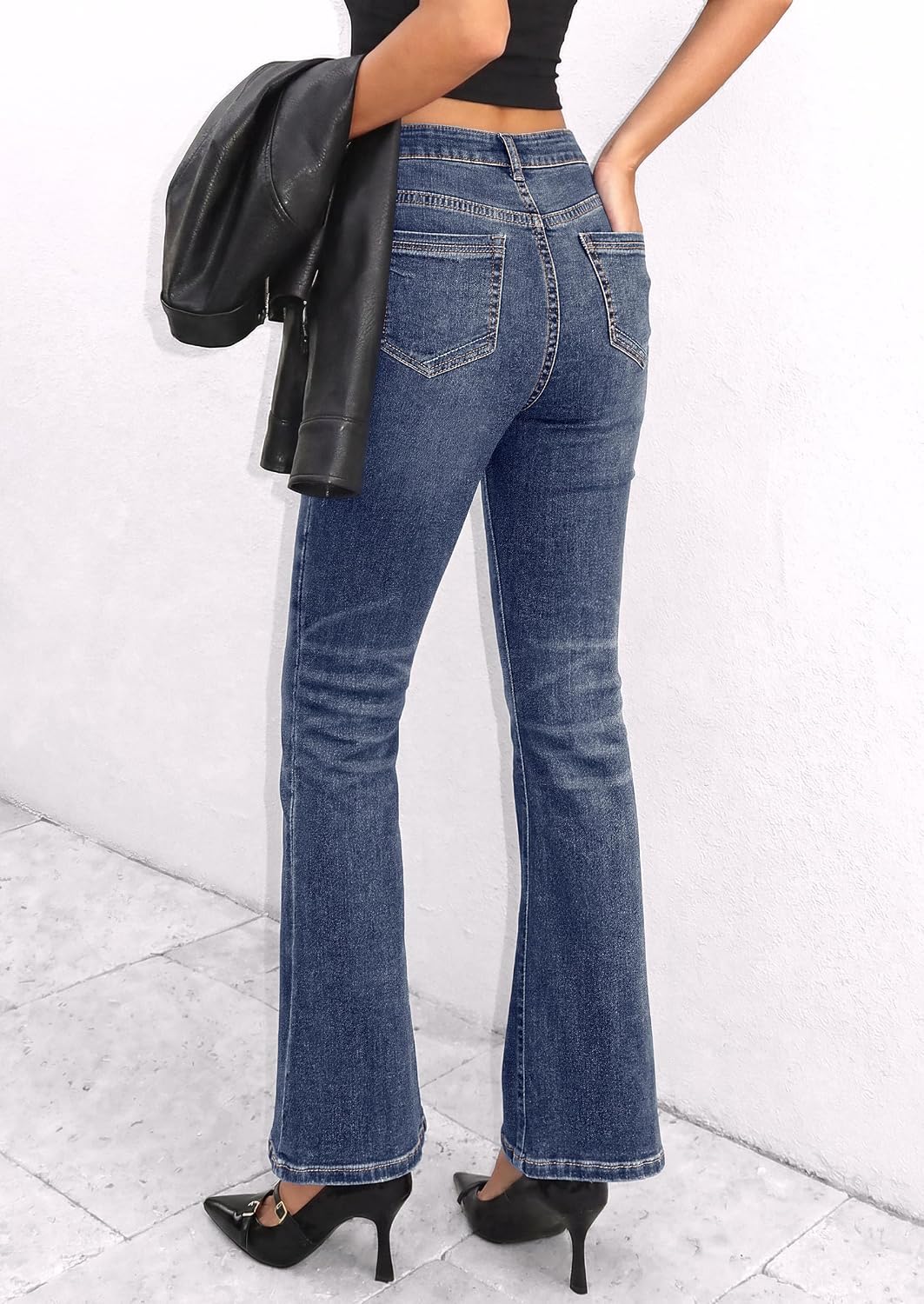 PRETTYGARDEN Women's Bootcut Denim Jeans Flare High Waisted Wide Leg Pants