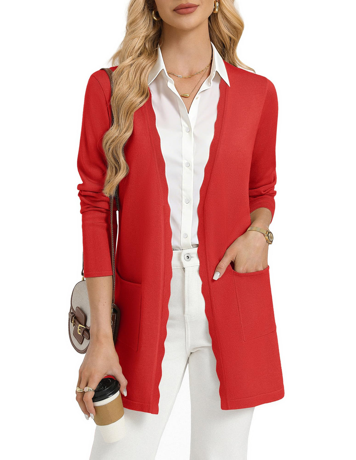 GRACE KARIN Long Cardigan Sweaters for Women Business Casual Fall Outfits