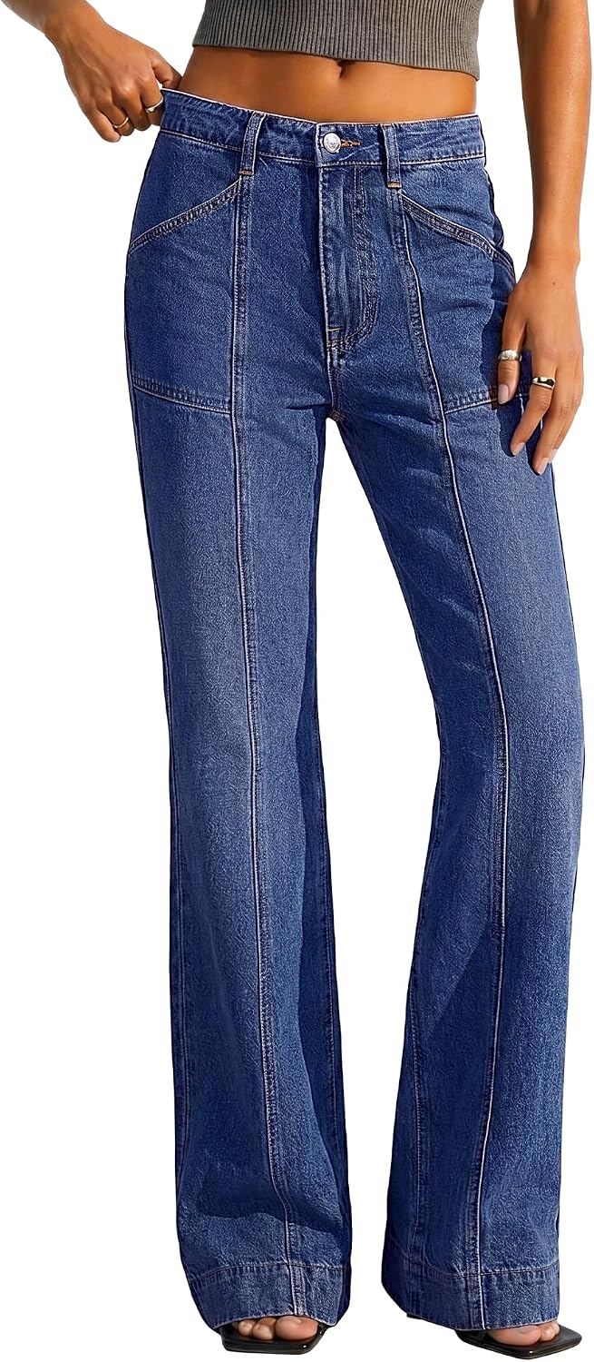 BTFBM Straight Leg Jeans for Women Stretchy Curve Appeal Pants