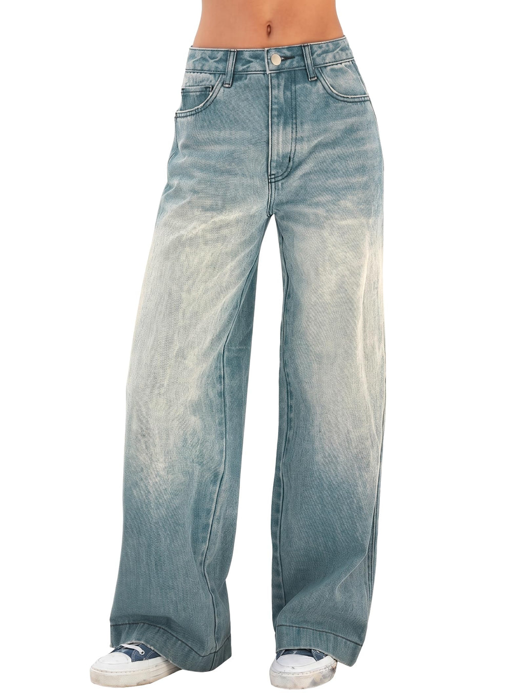 EMMIOL Women 2026 Wide Leg Jeans High Waist Stretchy Baggy Denim Pants