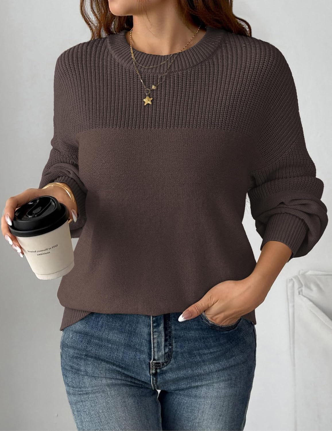 Zeagoo Sweaters for Women Cotton Loose Fit Chunky Knit Casual Fall Outfits
