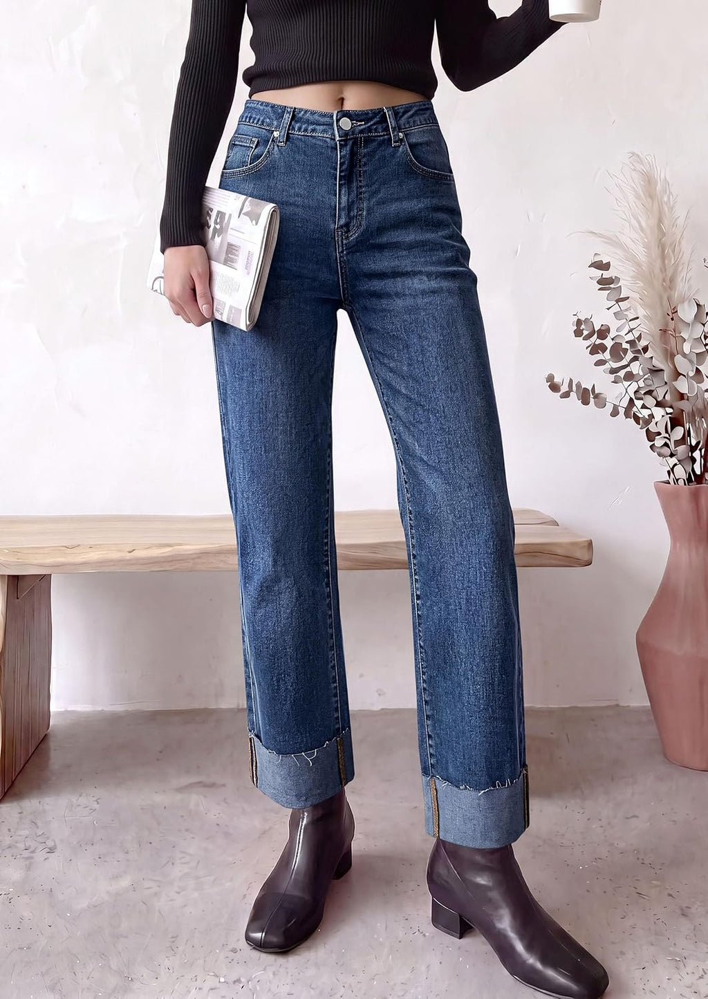 PRETTYGARDEN Women's Baggy Denim Jeans Wide Leg Pants