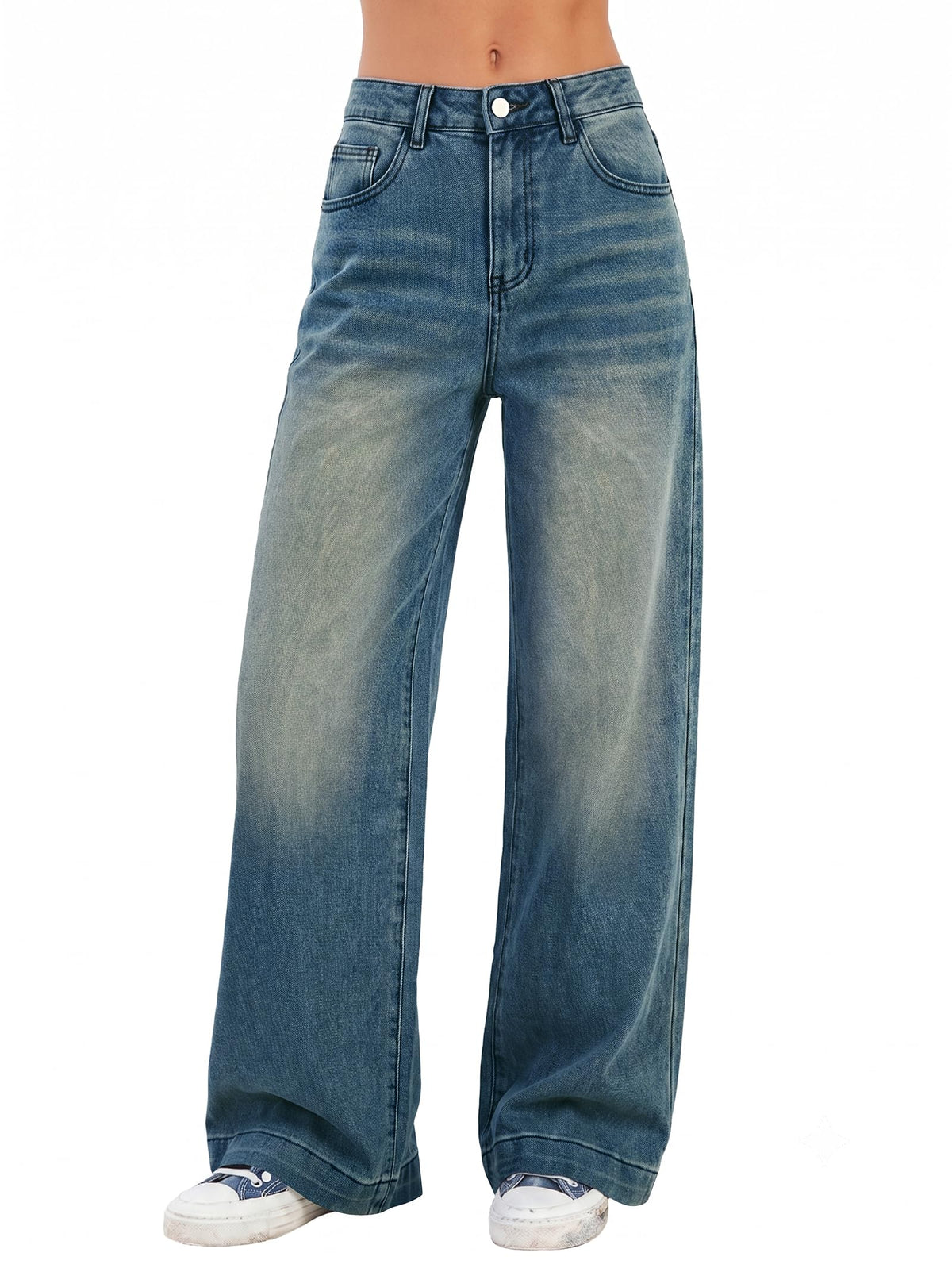 EMMIOL Women 2026 Wide Leg Jeans High Waist Stretchy Baggy Denim Pants