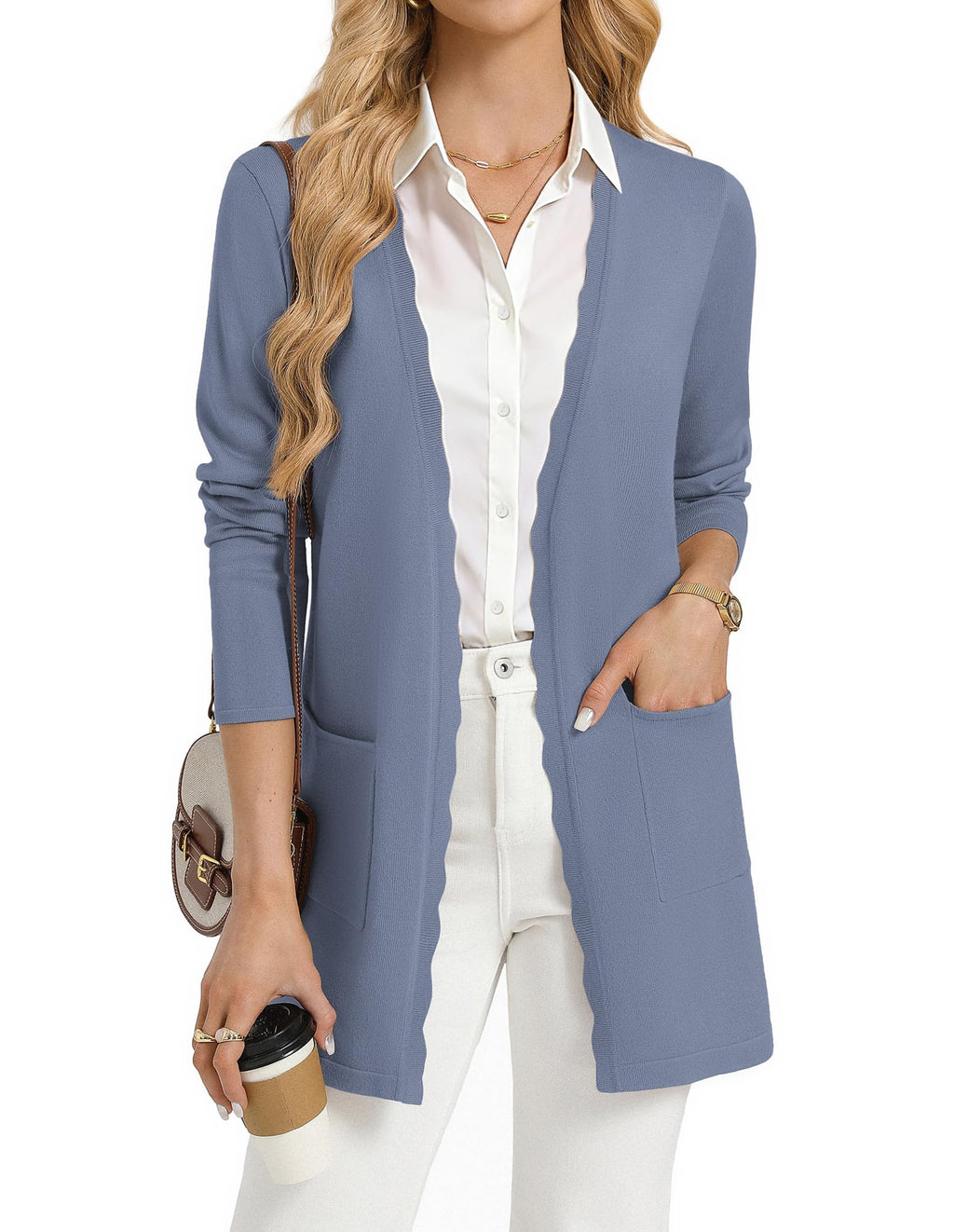 GRACE KARIN Long Cardigan Sweaters for Women Business Casual Fall Outfits
