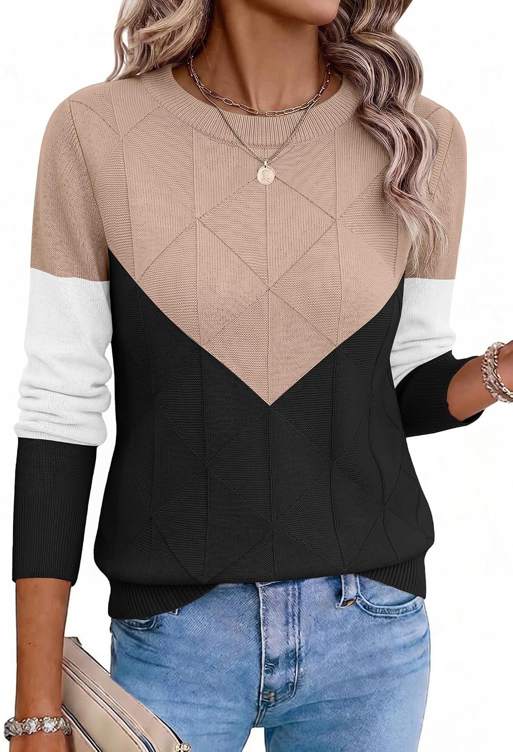 Zeagoo Womens Sweaters Crewneck Long Sleeve Soft Casual Knit Pullover Tops