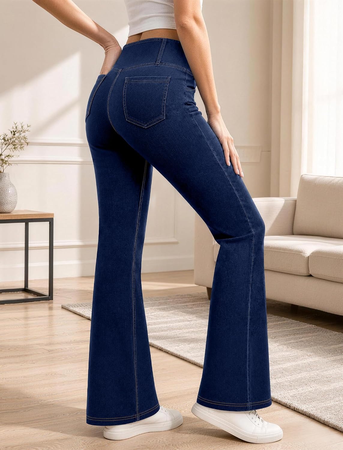 FireSwan Womens Flare Jeans Crossover High Waisted Bootcut Jeans