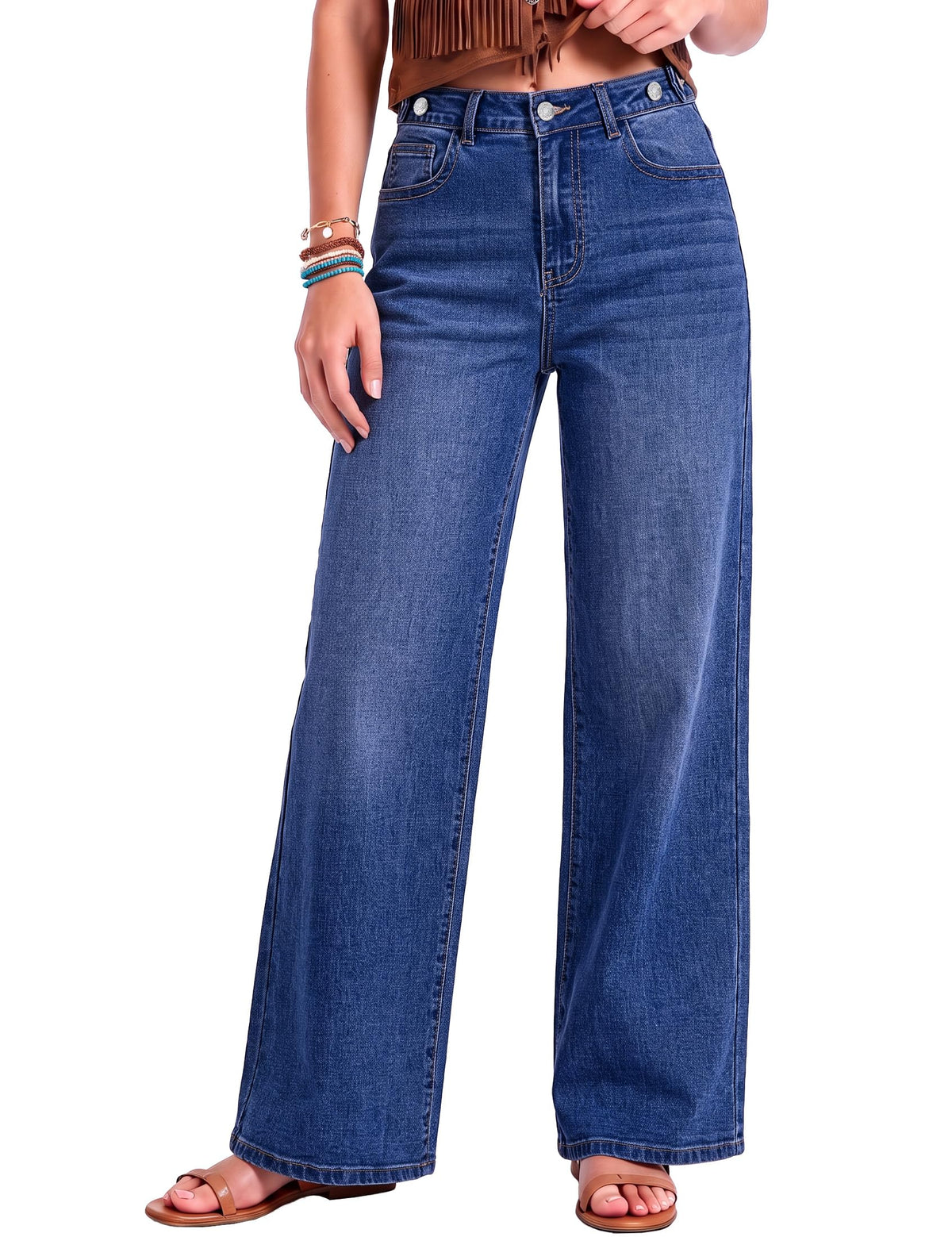 luvamia Wide Leg Jeans for Women High Waisted Stretchy Baggy Denim Pants