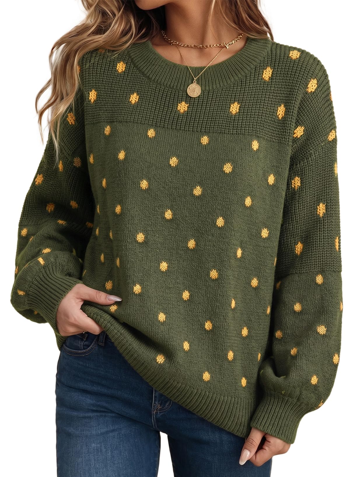 Dokotoo Women's Oversized Long Sleeve Crewneck Pullover Sweaters