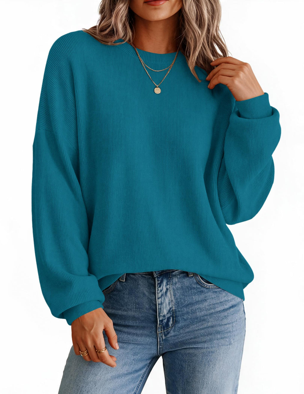 Zeagoo Oversized Sweater for Women 2026 Crewneck Long Sleeve Fall Clothes